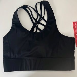 Black strappy sports bra